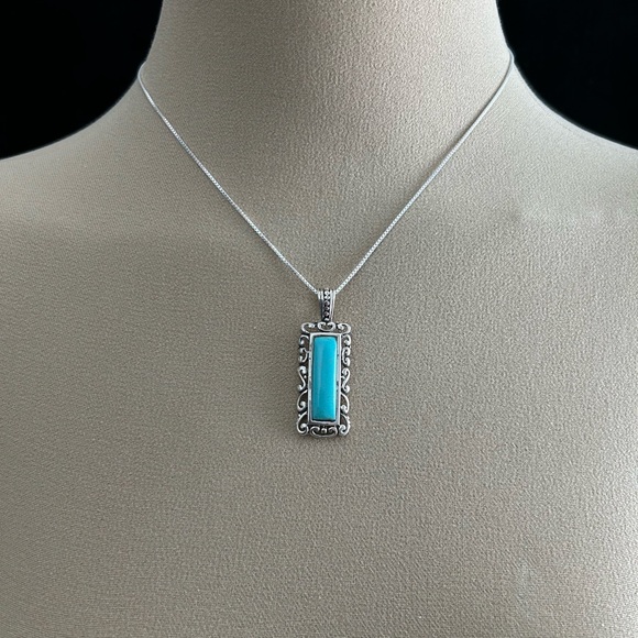 925 Silver & Turquoise Pendant (only) NWOT - Picture 1 of 4